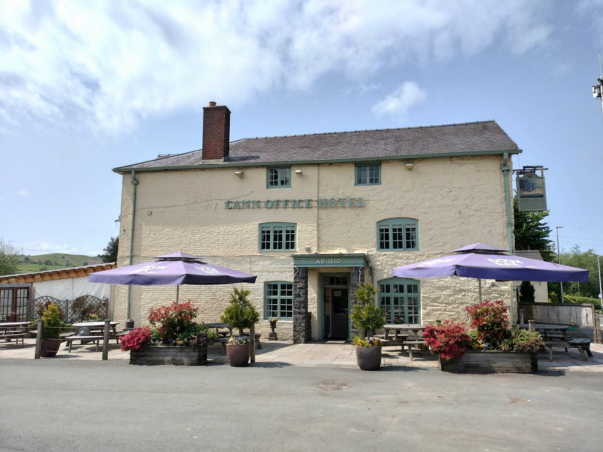 Cann Office Hotel on the A458 heading towards the Welsh Coast